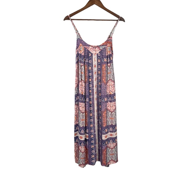 Lucky Brand Boho Shift Midi Dress Tapestry Print Size Small - Picture 2 of 7